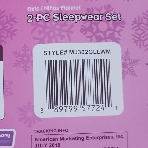 American Marketing My Little Pony Girls Flannel Pink White Poly 2pc Pajama 4/5 - Picture 15 of 16